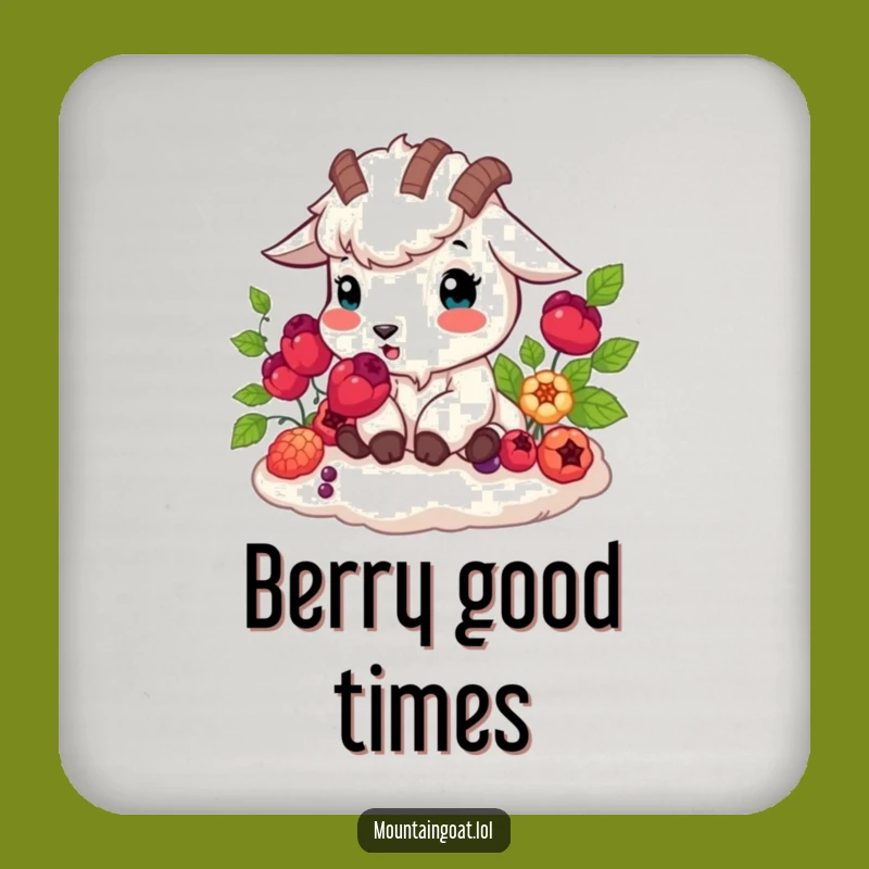 Funny Mountain Goat Berry Coaster: Nature Protection, Gift