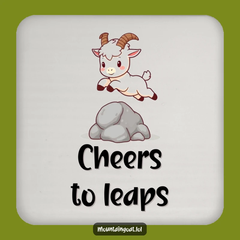 Funny Kawaii Mountain Goat Coaster - Protect Surfaces with Cute Animal Art Gift