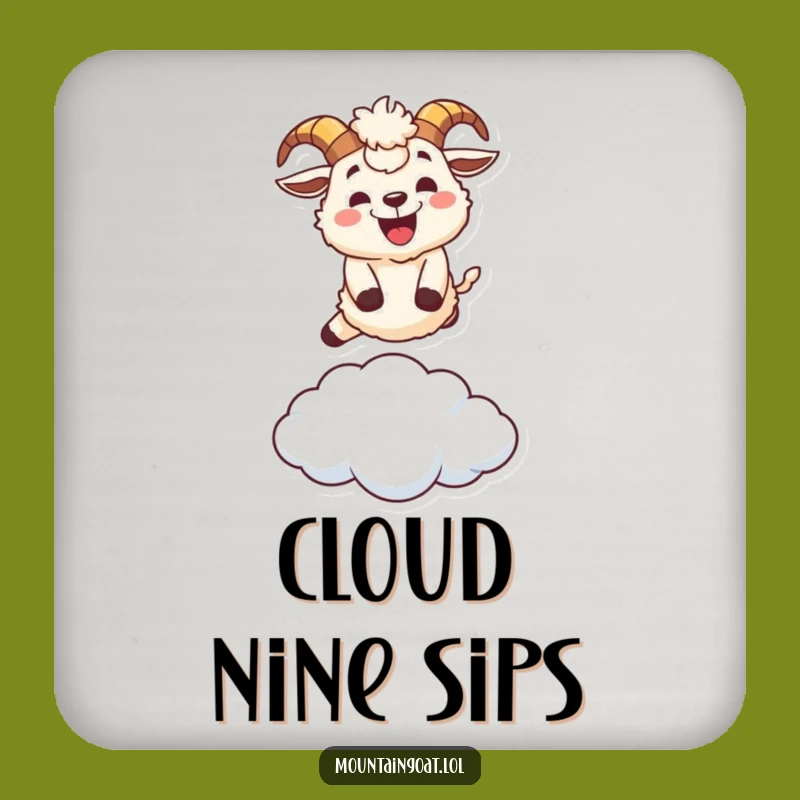 Funny Mountain Goat Drink Coaster: Protect Surfaces with a Grinning Leap