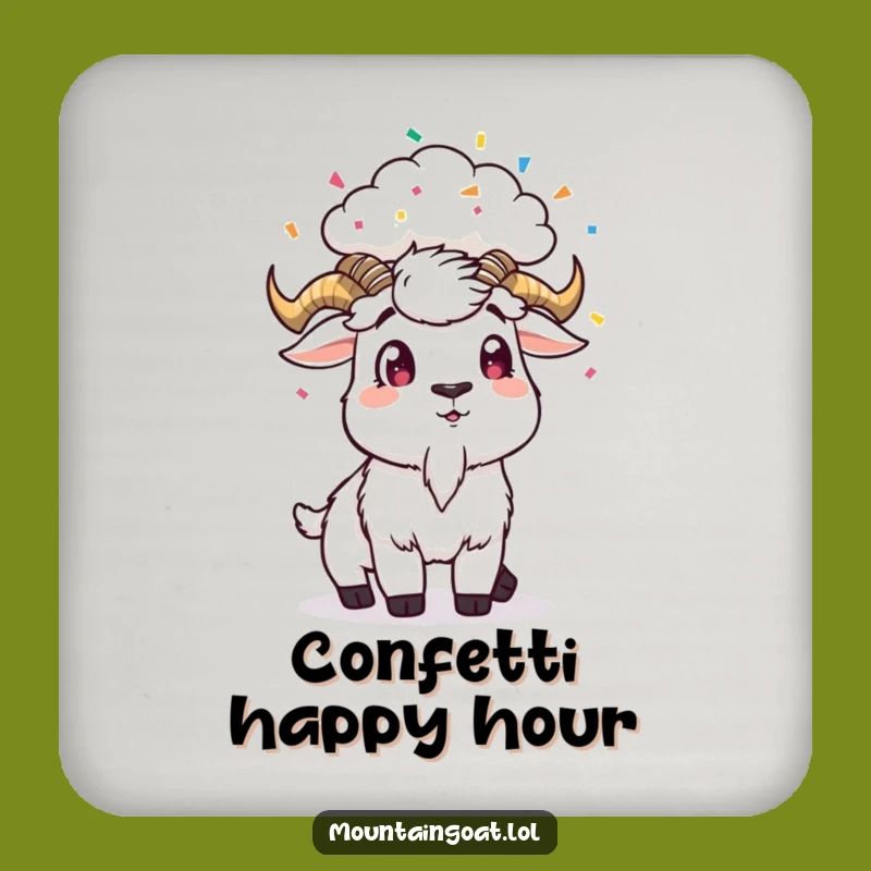 Funny Goat Confetti Coaster - Protect Surfaces with Party Fun Gift