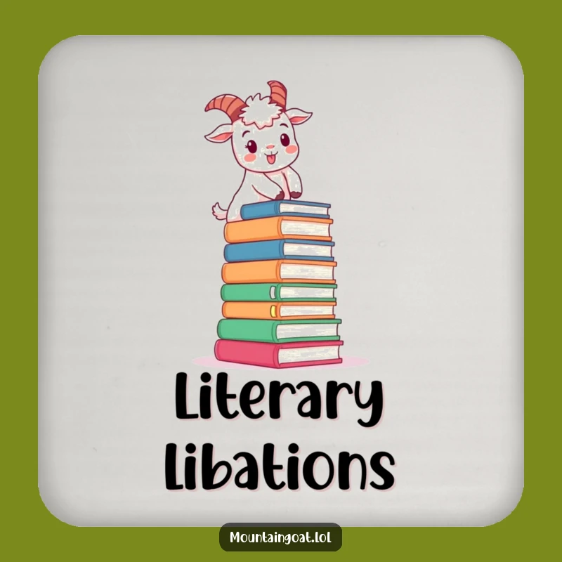 Funny Book Climbing Goat Drink Coaster: Protect Surfaces with Ambition