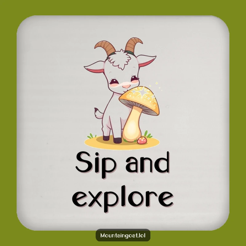 Funny Curious Goat Coaster: Hilarious Protection for Your Drink
