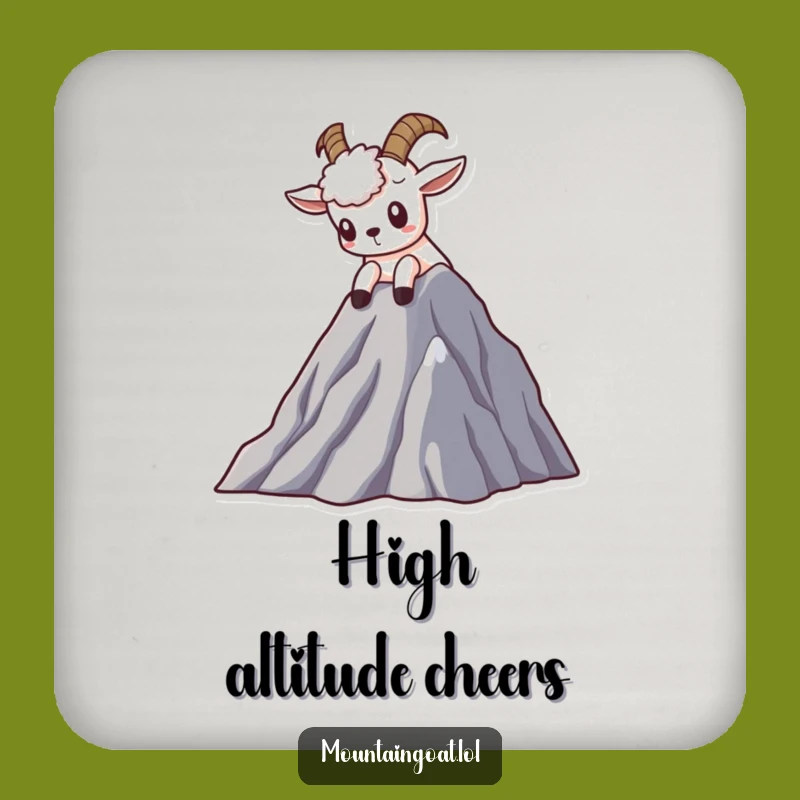 Funny Curious Goat Coaster Set - Kawaii Mountain Explorer Protection for Tables