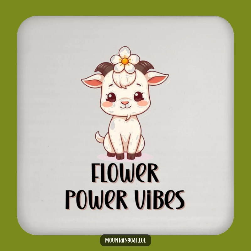 Funny Goat Flower Head Coaster: Protect Surfaces with Quirky Charm Funny Gift