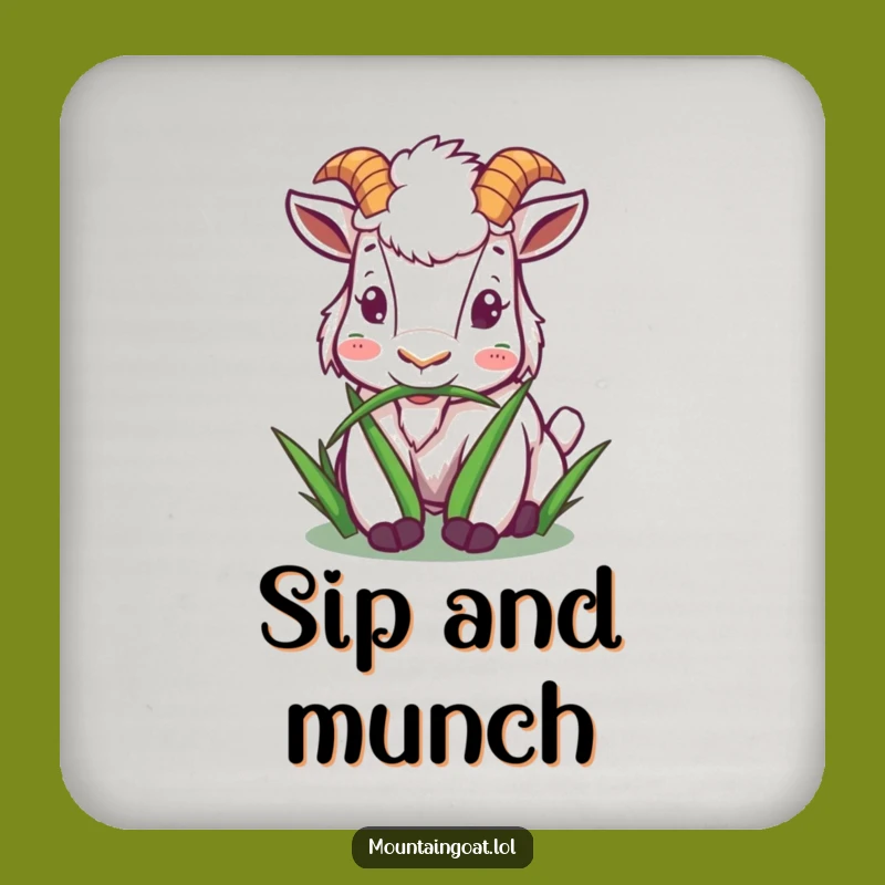 Funny Goat Munching Coaster: Protect Surfaces with Natural Charm