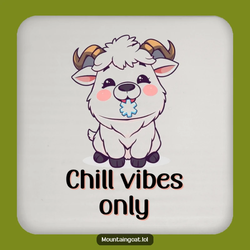 Funny Kawaii Goat Snowflake Coaster Set: Protect Surfaces with Winter Charm