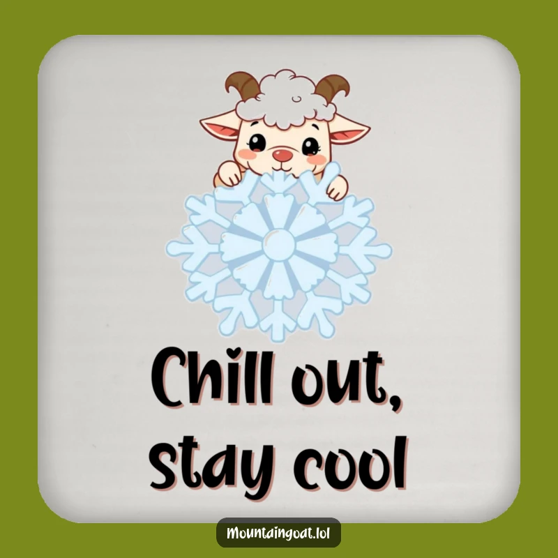 Funny Kawaii Goat Snowflake Coaster: Winter Peek Protection For Your Table Gift