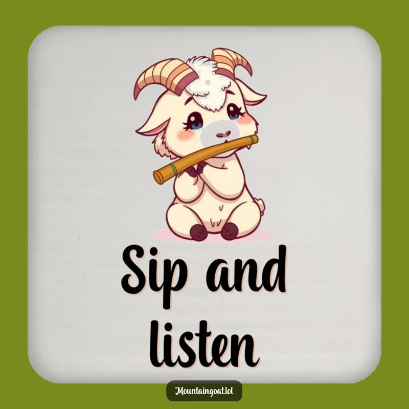 Funny Mountain Goat Flute Coasters: Protect Surfaces with Musical Humor!