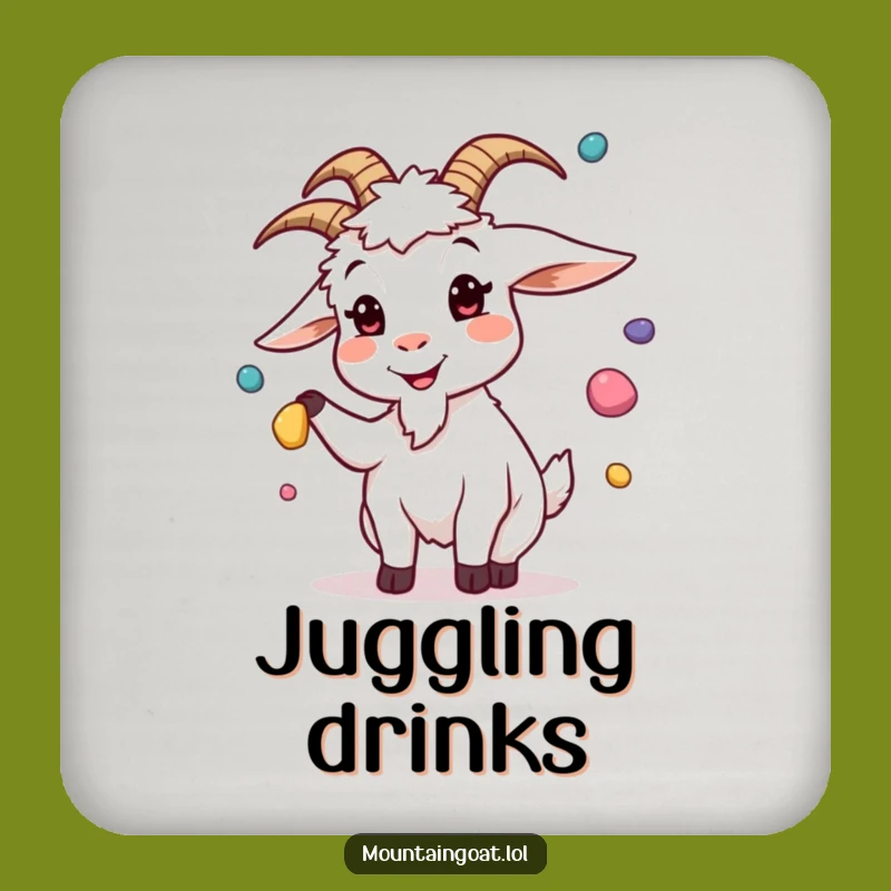 Funny Silly Goat Juggling Coaster Set: Protect Surfaces with Playful Humor