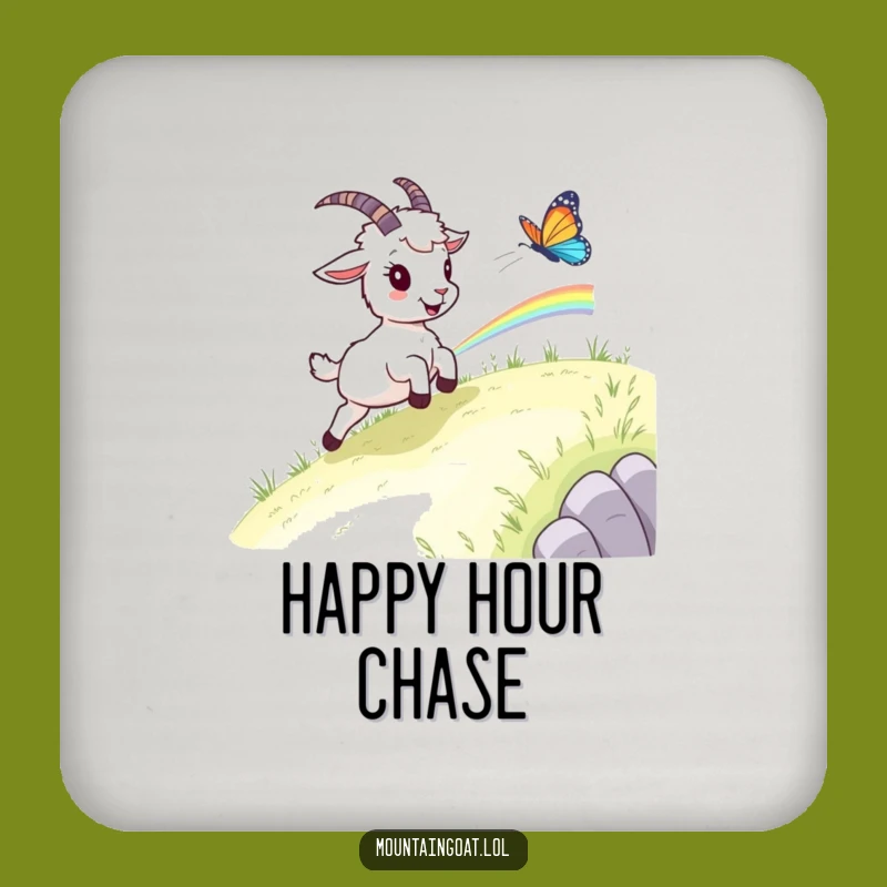 Funny Goat Butterfly Coaster - Humorous Nature Protection Gift
