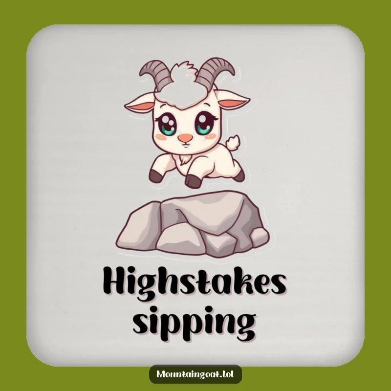 Funny Kawaii Mountain Goat Coaster - Cute Leaping Drink Protector Gift
