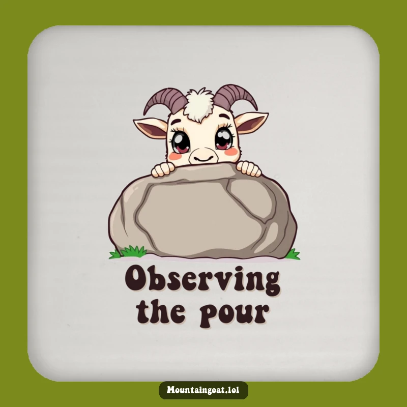 Funny Curious Goat Coaster - Peek-a-Boo Drink Protector Gift