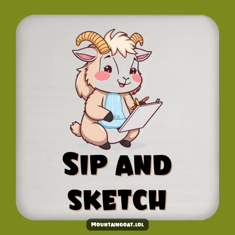 Funny Mountain Goat Artist Coaster - Protect Surfaces with Creative Art Gift