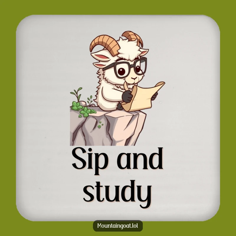 Funny Scholar Goat Coaster Set - Protect Surfaces with Intellectual Humor