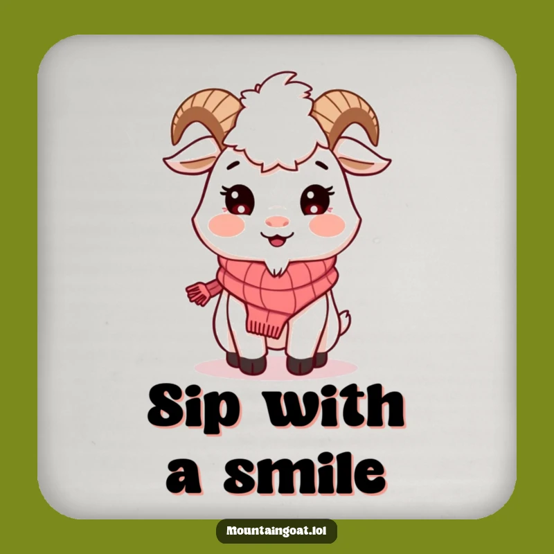 Funny Mountain Goat Scarf Coasters: Protect Surfaces with Cozy Smiles!