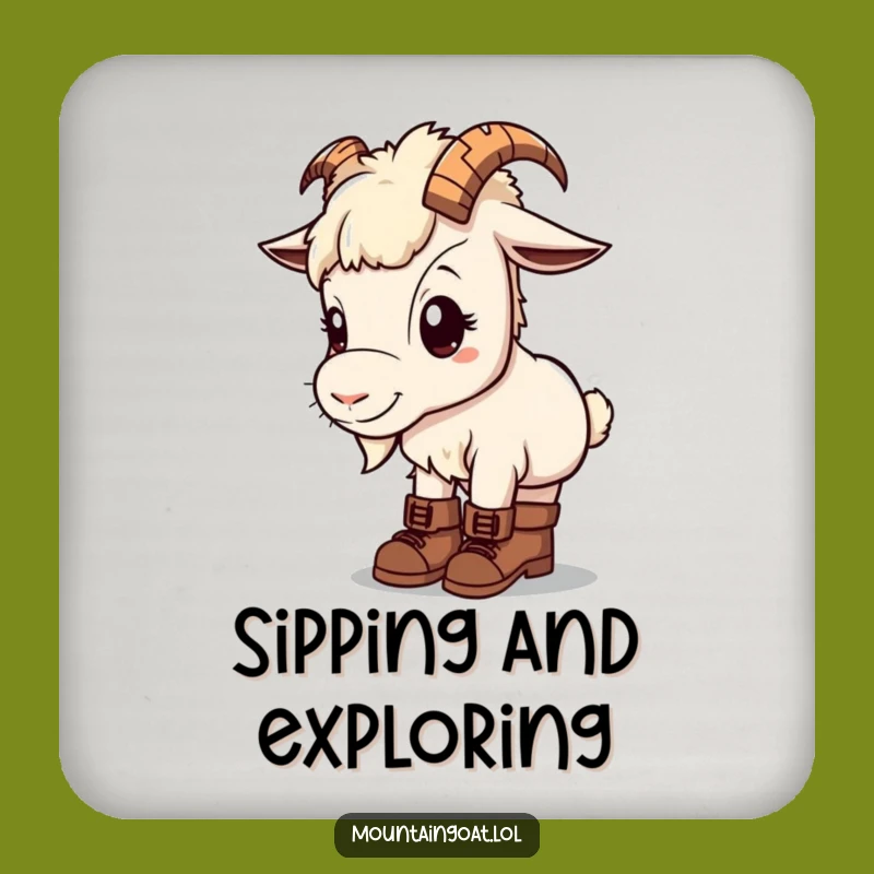 Kawaii Mountain Goat Coaster: Protect Surfaces With Cute Adventure