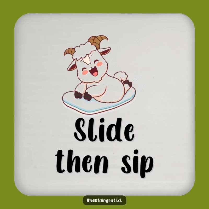 Funny Mountain Goat Belly Slide Coaster - Protects Surfaces with Laughs Gift