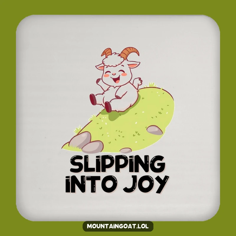 Funny Joyful Goat Coaster - Playful Slider Drink Protector Gift