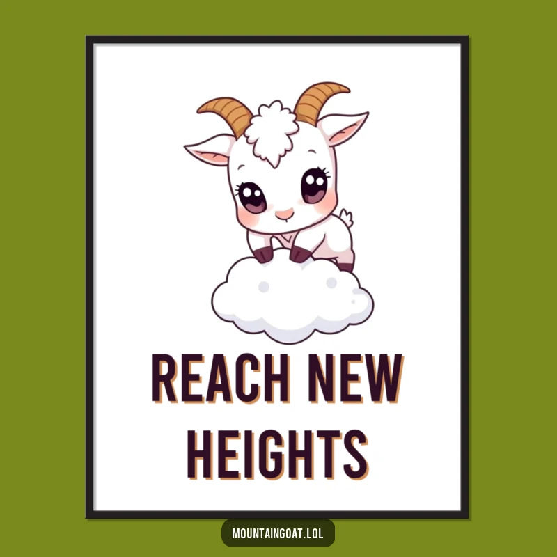 Funny Big Eyes Goat Poster: Hilarious Dreamy Art for Walls