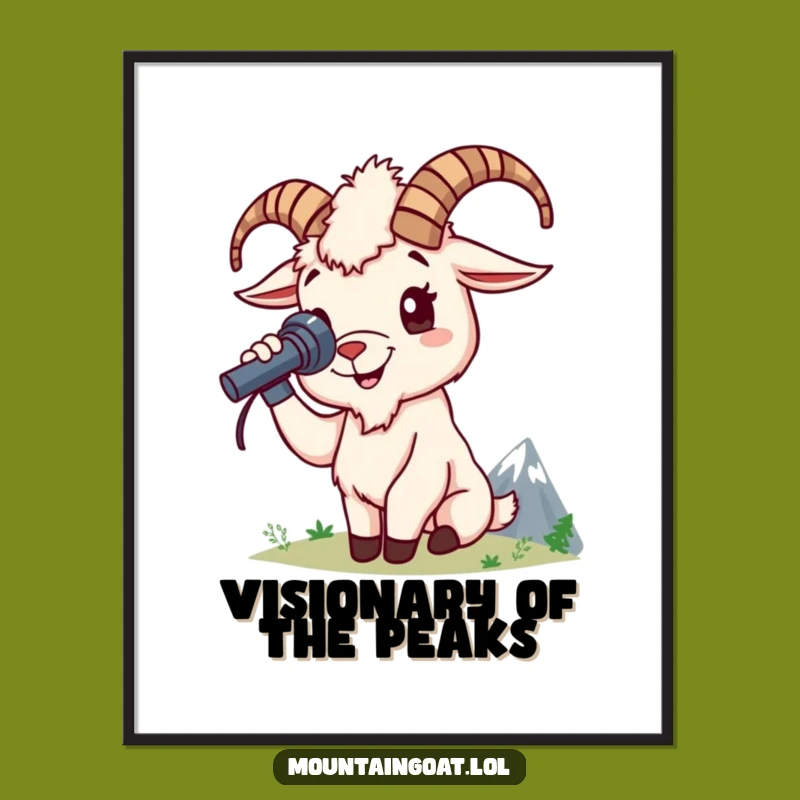 Funny Mountain Goat Poster - Inspirational Adventure Wall Art