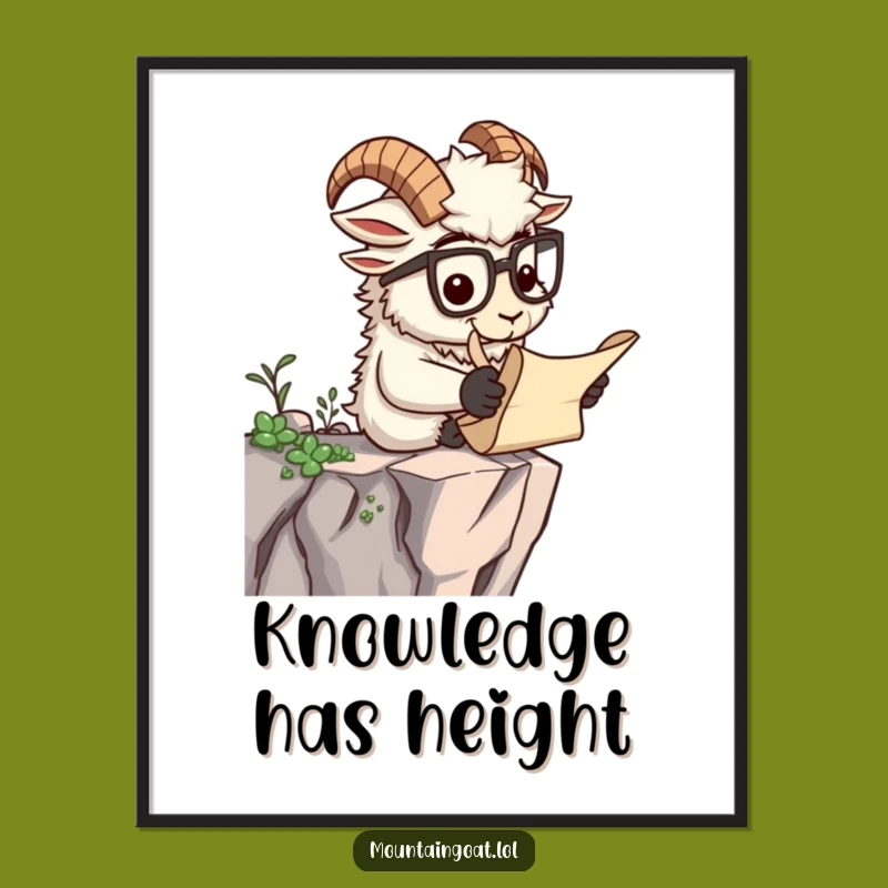Funny Scholar Goat Poster - Wise Reading Wall Art, Humorous Intellectual Gift