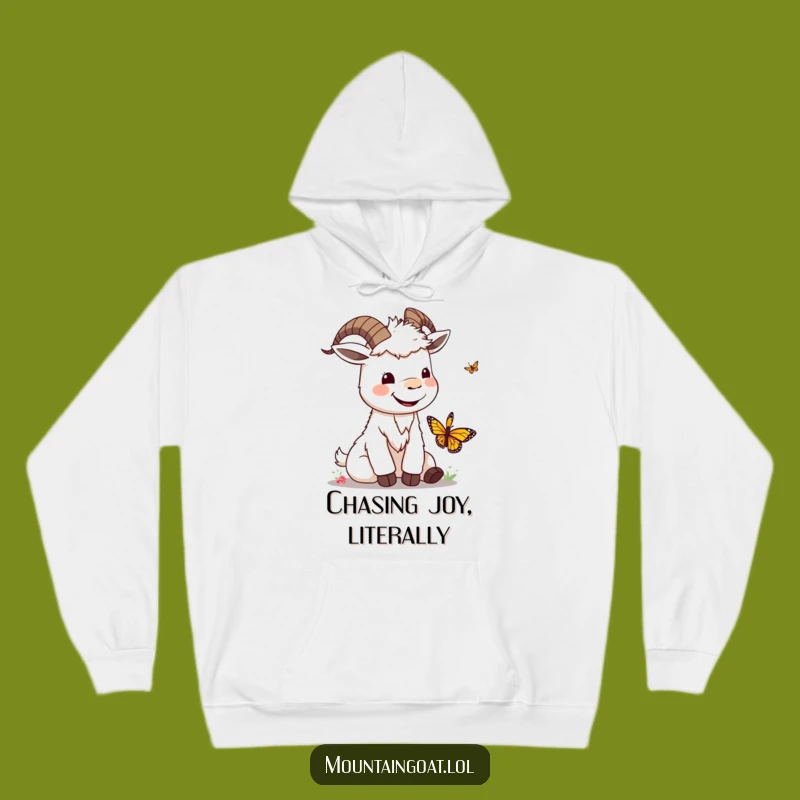 Funny Kawaii Goat & Butterfly Hoodie: Cozy Smiles Guaranteed