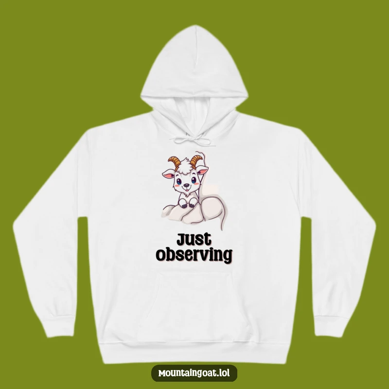 Cozy Funny Curious Goat Hoodie - Warm & Humorous Peek-a-Boo Style