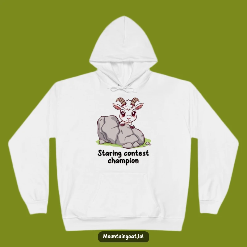 Funny Curious Mountain Goat Hoodie: Cozy Peek-a-Boo Sweatshirt, Ideal Outdoor Warmth Gift