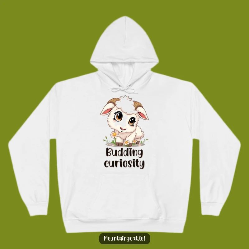 Funny Kawaii Goat Sniffing Flower Hoodie: Cozy & Curious Comfort