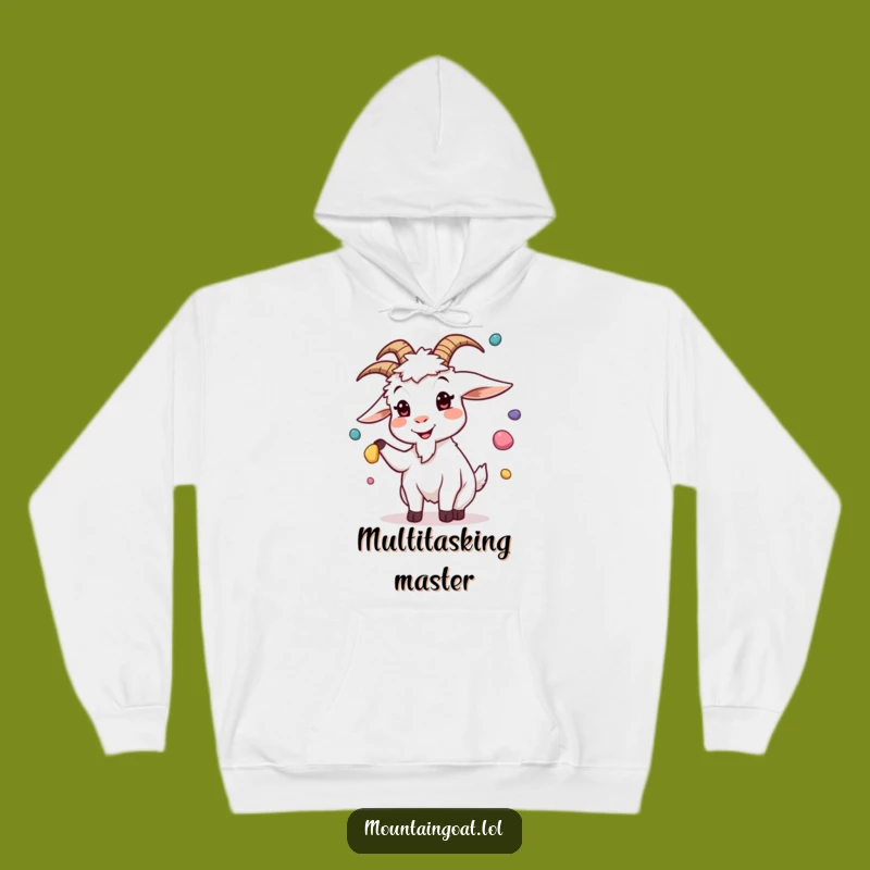 Cozy Funny Silly Goat Juggling Hoodie: Stay Warm and Whimsical