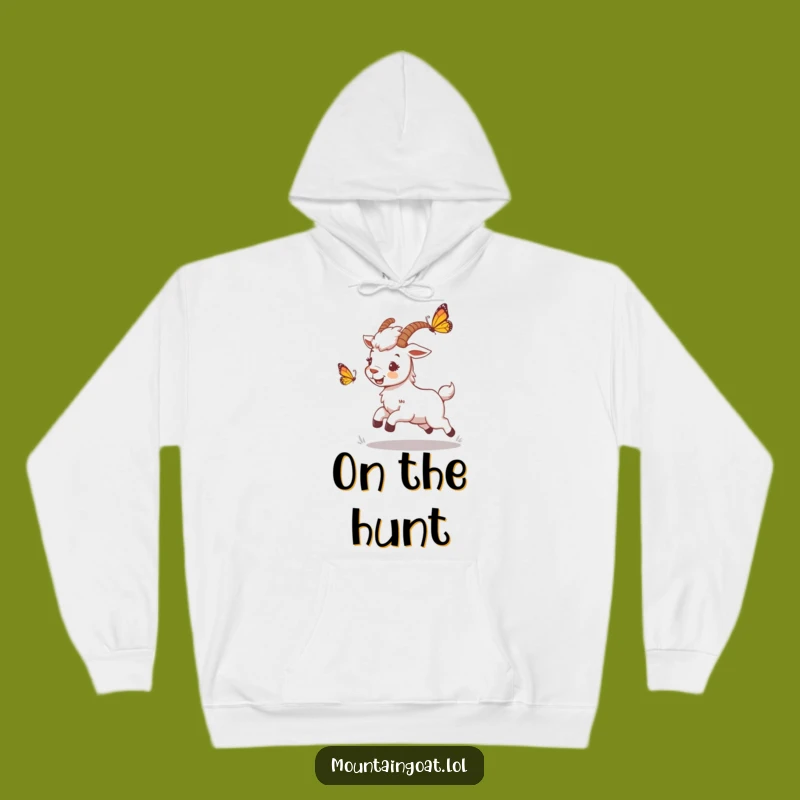 Cozy Funny Mountain Goat Butterfly Hoodie - Warm Wear for Playful Souls