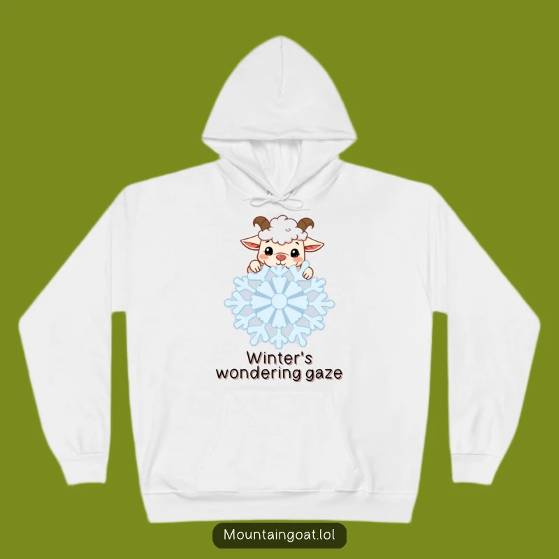 Funny Kawaii Goat Snowflake Hoodie: Cozy Winter Peek For Warm Comfort Gift