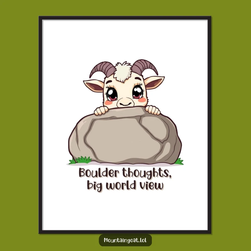 Free Printable Curious Goat Wall Art: Funny Peeking Character Downloadable Decor
