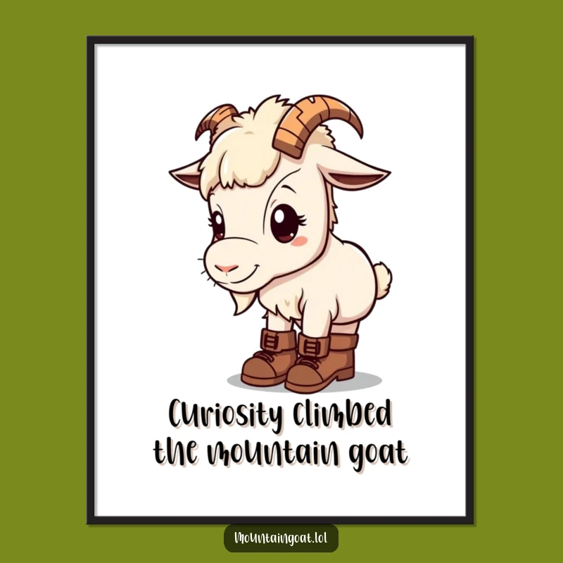 Curious Kawaii Goat Art - Cute Free Printable Download