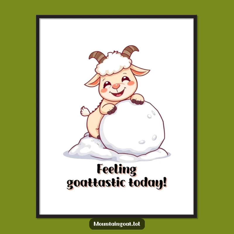 Funny Free Printable Giggling Goat Wall Art - Humorous Downloadable Decor for Any Room