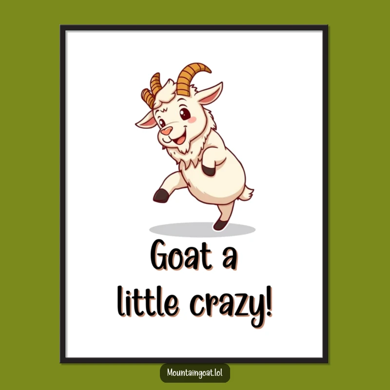 Free Printable Clumsy Goat Wall Art - Funny Downloadable Decor for Adventurous Spaces