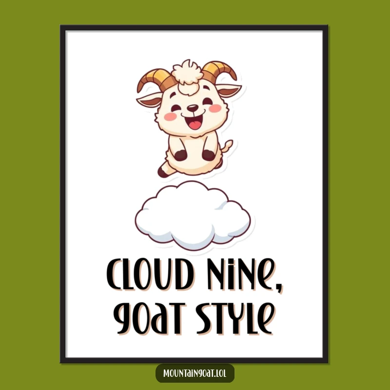 Free Printable Goat Cloud Leap Wall Art: Hilarious Downloadable Decor for Whimsical Spaces