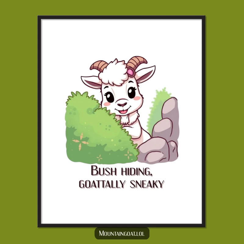 Free Printable Wall Art: Funny Goat Hide-and-Seek Downloadable Decor