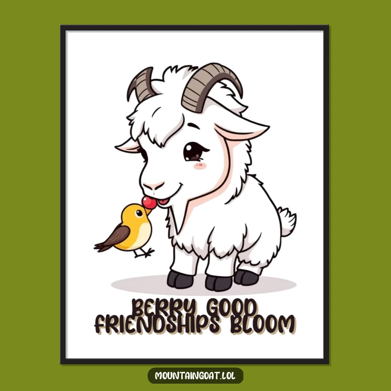Free Printable Wall Art: Goat & Bird Friendship! Whimsical Downloadable Decor.