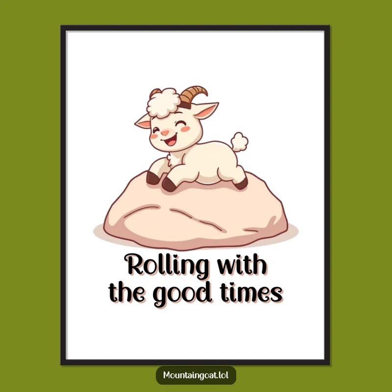 Funny Free Printable Wall Art: Giggling Goat Roll - Downloadable Decor