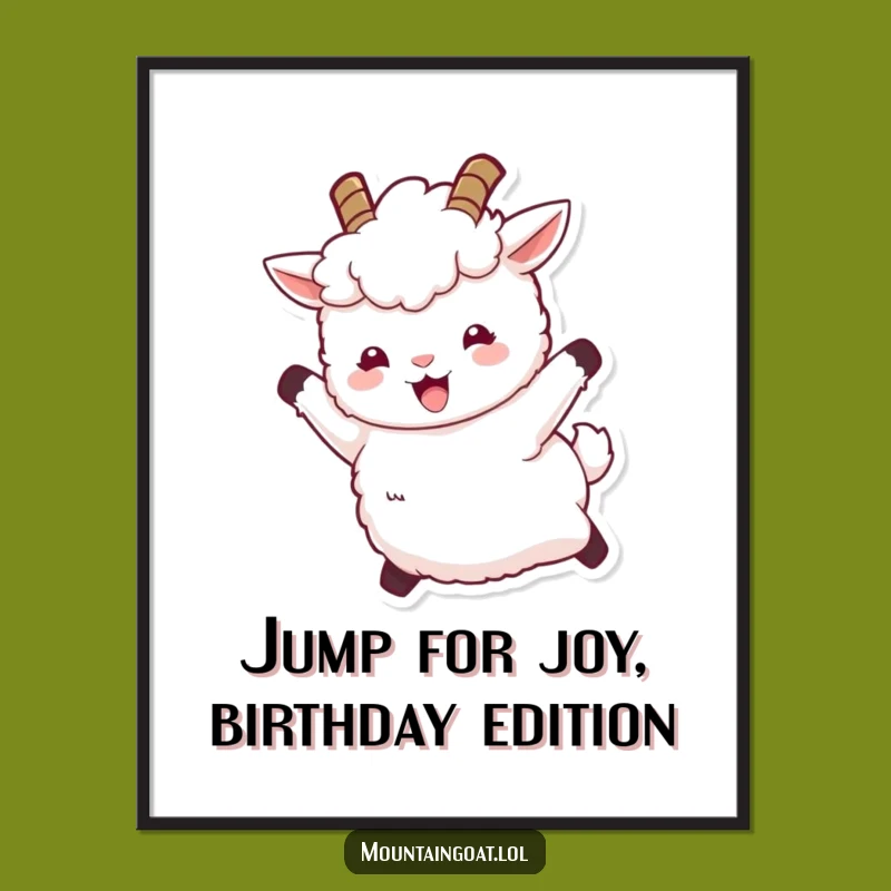 Funny Free Printable Wall Art: Joyful Goat Leap - Uplifting Downloadable Decor