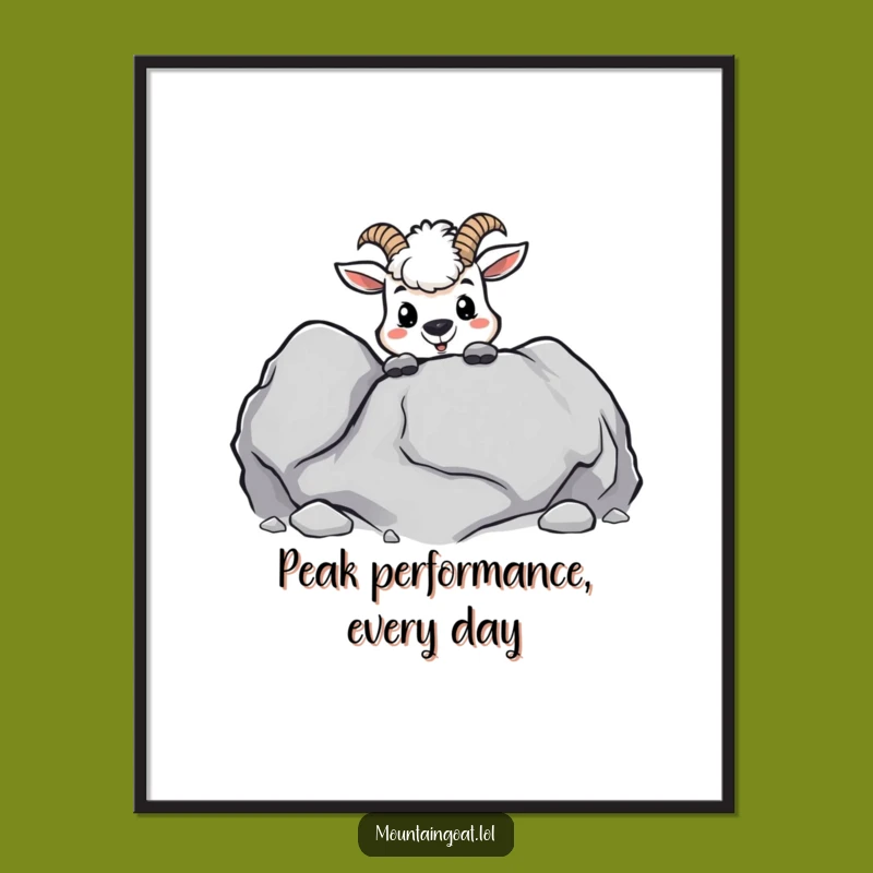 Funny Free Printable Wall Art: Mischievous Goat Peeking - Downloadable Decor