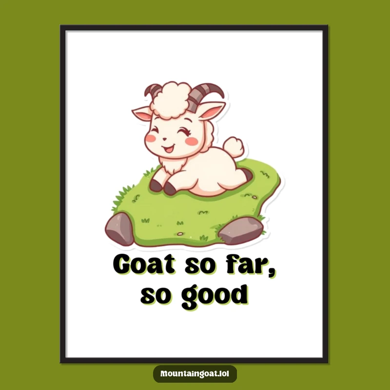 Happy Sliding Goat Art - Fun Free Printable Download