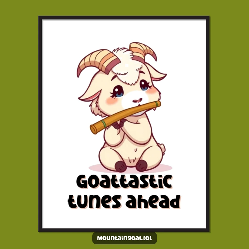 Free Printable Goat Flute Wall Art - Quirky Downloadable Decor for Music Fans!
