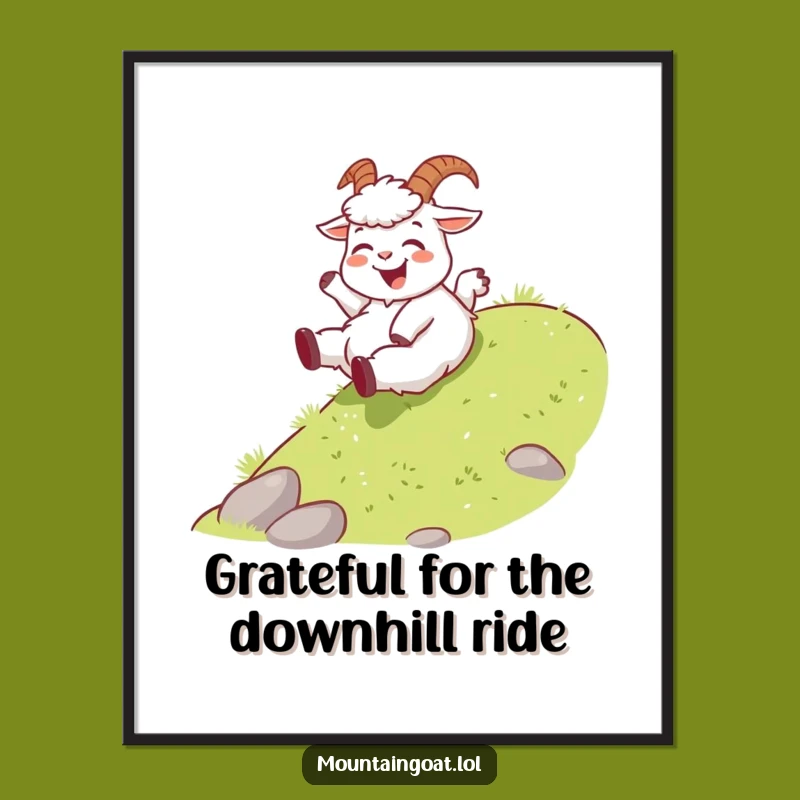 Free Printable Joyful Goat Wall Art: Funny Sliding Character Downloadable Decor