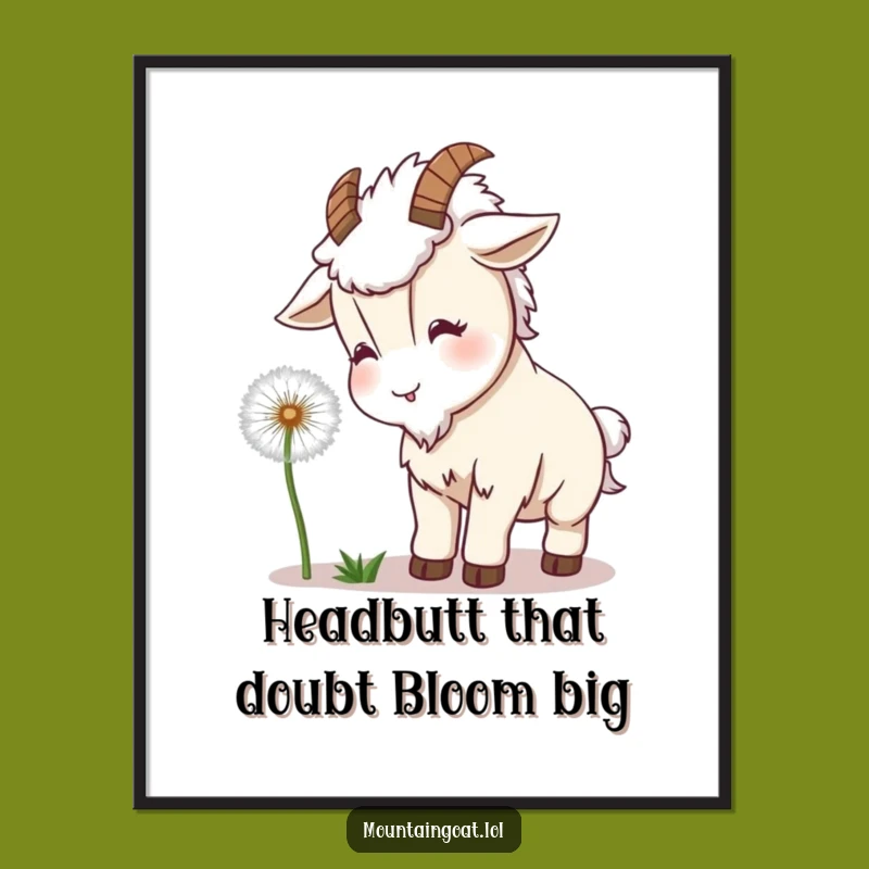 Funny Free Printable Wall Art: Goat & Dandelion - Humorous Decor