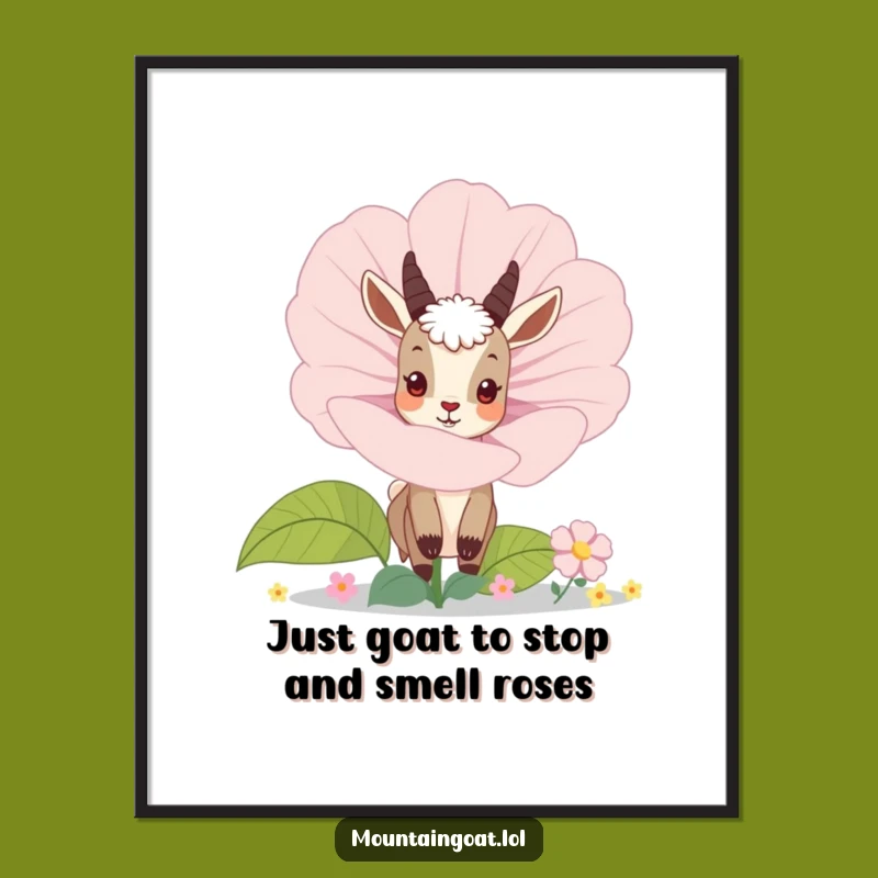 Free Printable Wall Art: Curious Goat Peeking, Funny Cute Animal Downloadable Decor for Home