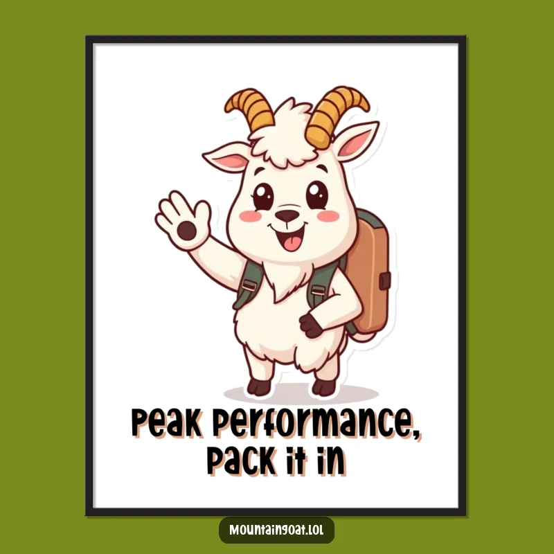 Free Printable Waving Goat Wall Art - Whimsical Downloadable Decor!