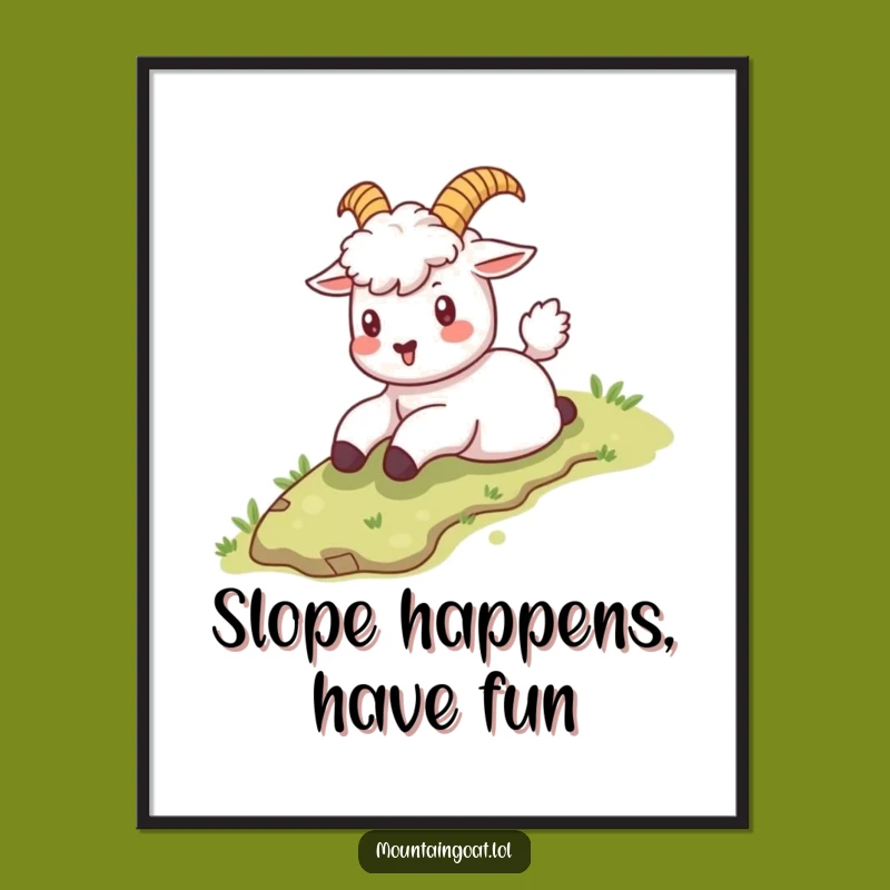Free Printable Kawaii Goat Wall Art - Funny Sliding Downloadable Decor