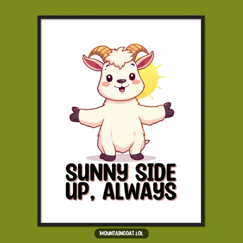 Funny Free Printable Wall Art: Sunny Goat Embrace - Downloadable Decor